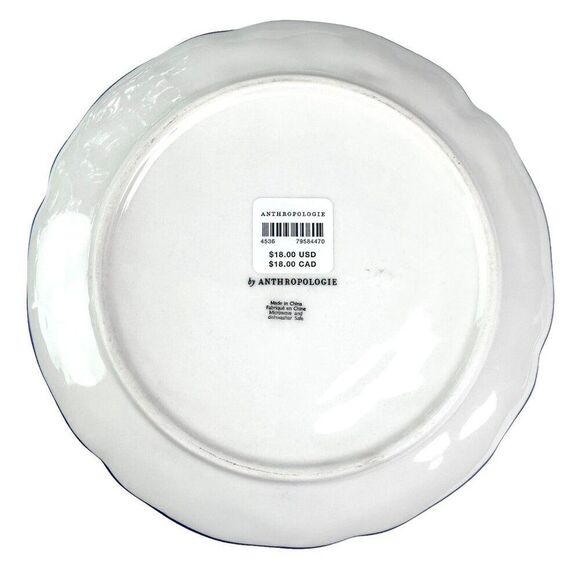 Anthropologie Faye Dessert Plate White Lemon Strawberry Kitchen Garden Stoneware - Picture 6 of 6